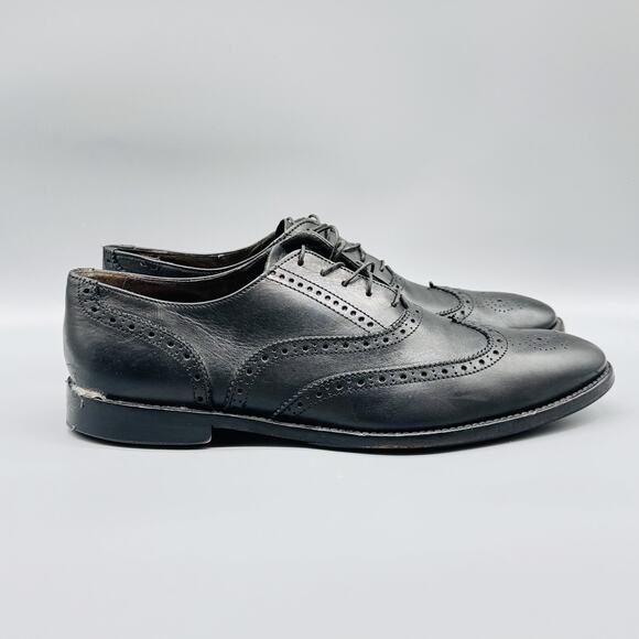 To Boot New York Shoes Mens 9 Black Leather Wingtip Oxford Brogue - Picture 1 of 11